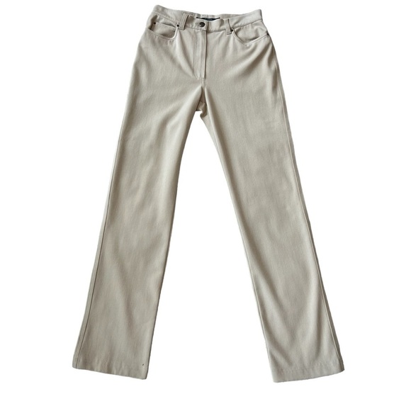 MaxMara light tan weekend stretch high waist straight leg trouser pants size 4 - Picture 1 of 13